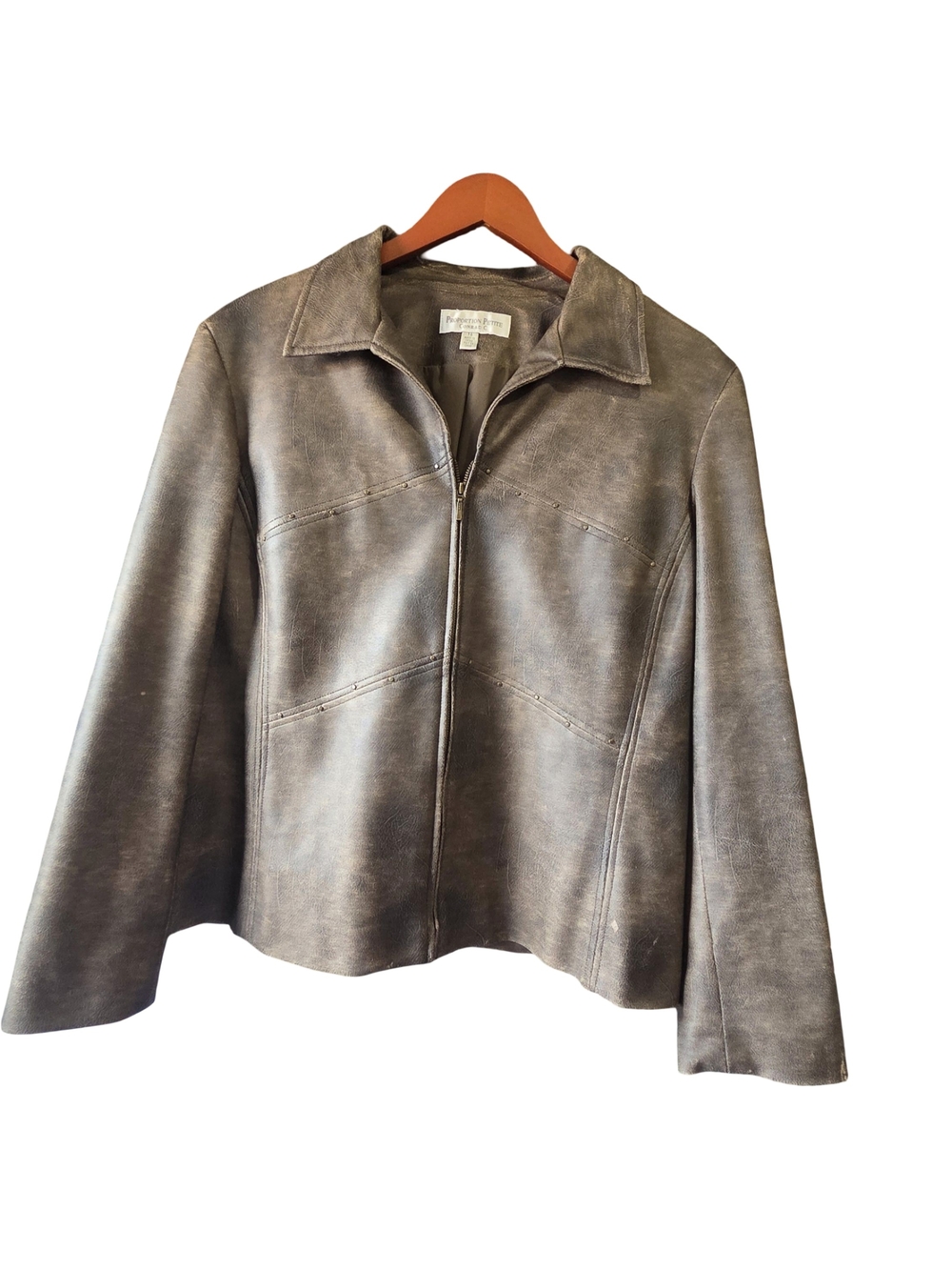 Proportion Petite Conrad C Vintage-Style Brown Zip Jacket